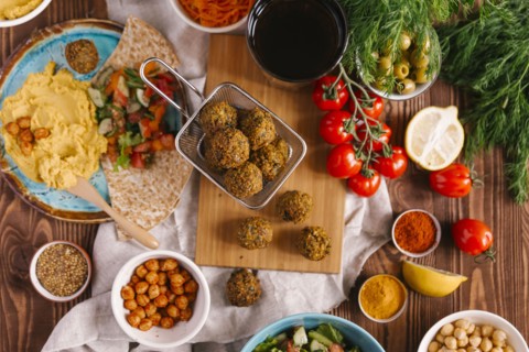 Falafel with ingredients