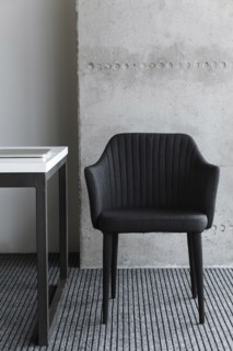 Black chair by desk