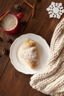 Croissant on plate