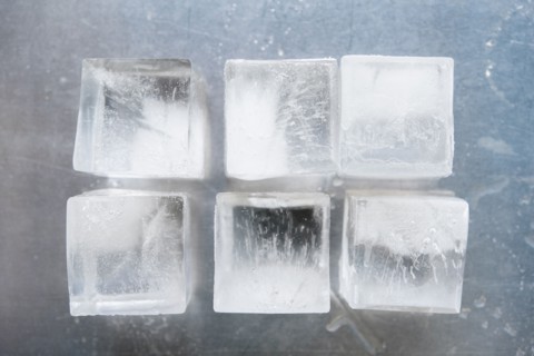 Ice cubes in rows