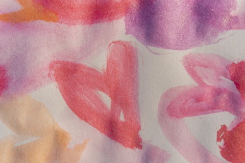 Watercolor painting of hearts