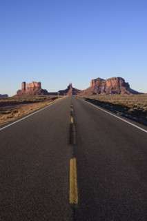 Road through Monument Valley in Utah, USA