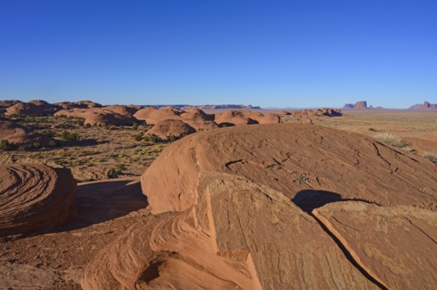 Smooth rock formations in Monument Valley, Arizona, USA