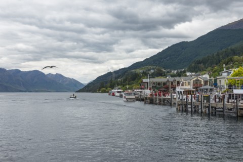 Marina on Lake Wakatipu in Queenstown, New Zealand