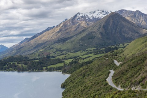Mountains by Lake Wakatipu near Queenstown, New Zealand