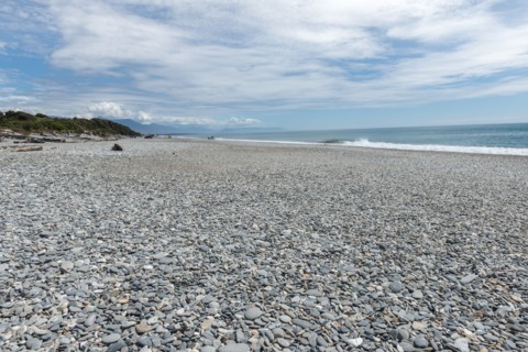 Rocky beach in Haast, New Zealand