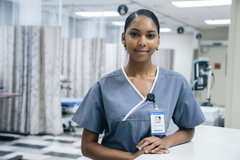 Portrait of nurse in hospital