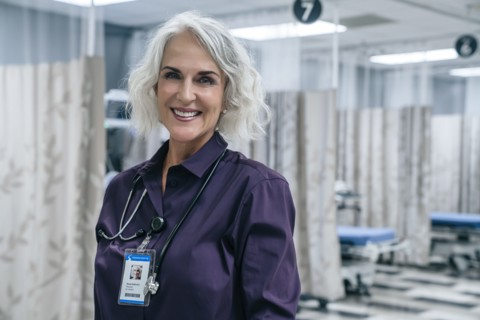 Portrait of smiling doctor with stethoscope