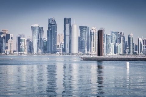 Skyscraper skyline in Doha, Qatar
