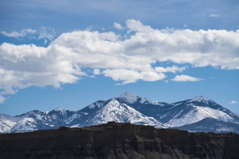 Rock formations and mountain landscape in Capitol Reef National Park, USA