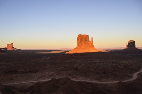 Buttes at sunset in Monument Valley, Arizona, USA