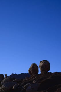 Rock formations in shadow in Capitol Reef National Park, USA