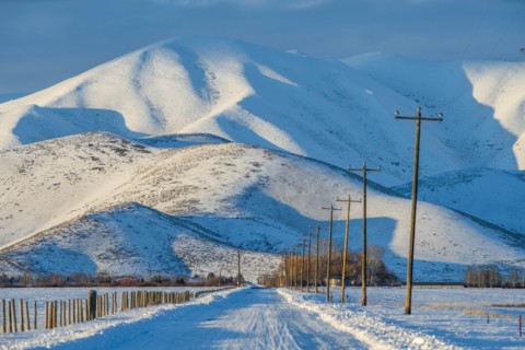 Snow capped mountains in Picabo, Idaho