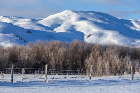 Snow capped mountains in Picabo, Idaho