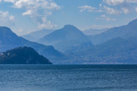 Mountains by Lake Como in Lombardy, Italy