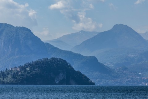Mountains by Lake Como in Lombardy, Italy