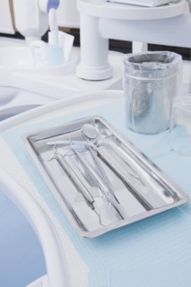 Dental equipment on tray