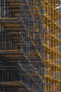 Scaffolding on apartment building