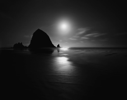 Cannon Beach at sunset in Oregon, USA