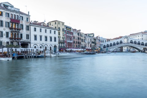 Rialto Bridge on Grand Canal in Venice, Italy