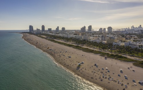 Cityscape of South Beach in Miami, USA