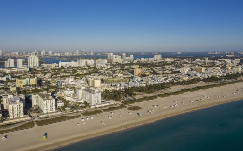 Cityscape of South Beach in Miami, USA