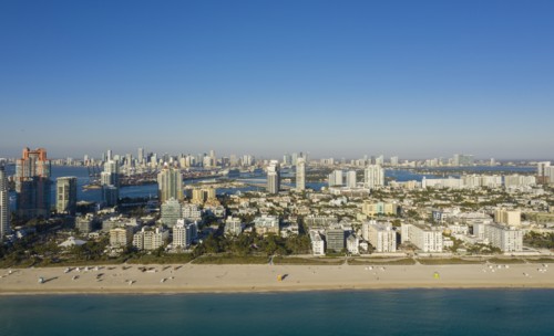 Cityscape of South Beach in Miami, USA