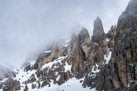 Cloud over Dolomite mountains, Italy