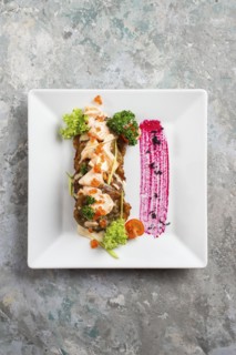 Fish cakes with sauce and caviar
