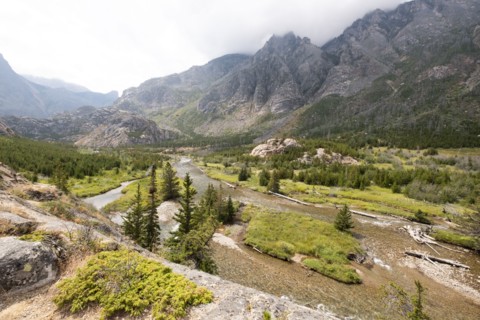 River and mountains in Gallatin National Forest, Montana, USA