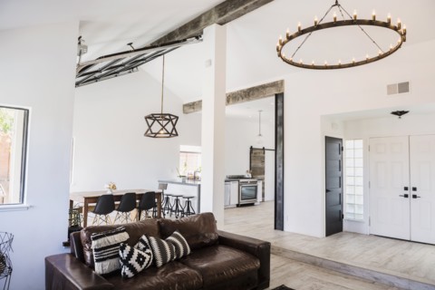 Open plan living and dining rooms