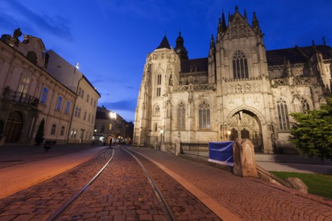 St. Elisabeth Cathedral at sunset in Kosice
