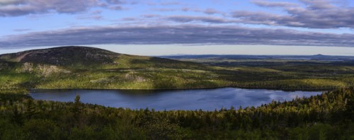 Panorama of Eagle Lake in Acadia National Park