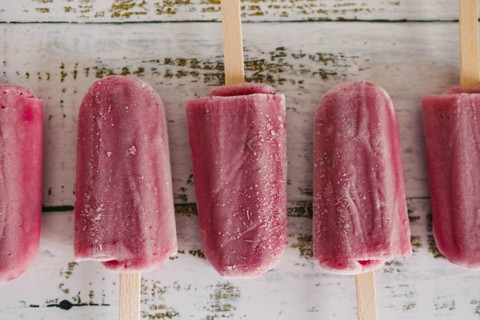 Row of berry ice pops