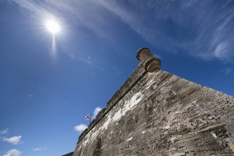 Low angle view of Castillo de San Marcos in St. Augustine