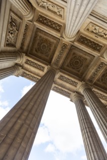 Columns and sculpted ceiling in Paris