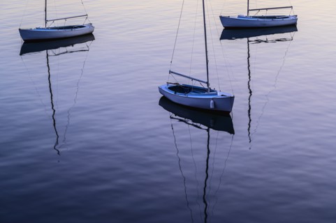 Yachts at sunset in Seal Harbor, Mount Desert Island, USA