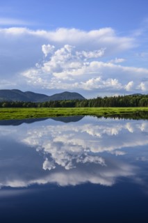 Clouds reflected in Bass Harbor Marsh, Mount Desert Island, USA