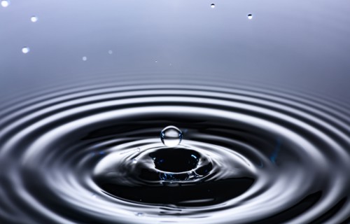 Water drop creating circular ripples