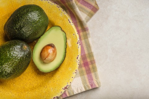 Avocados on plate