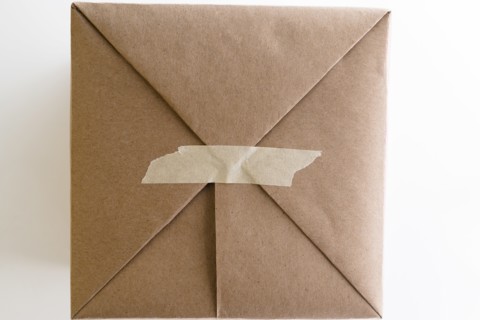 Tape on brown envelope