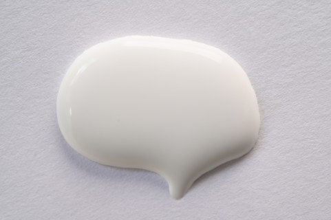 White paint in shape of speech bubble