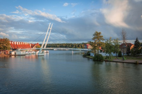 Pedestrian Bridge in Mikolajki, Warmian-Masurian, Poland
