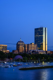 City skyline with harbor in Boston, Massachusetts, USA