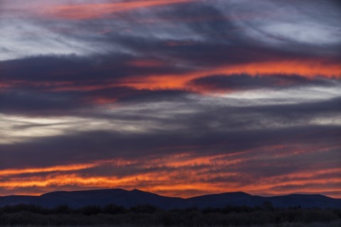 Sunset over Boise Foothills in Boise, Idaho, USA