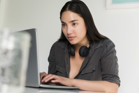 Woman using laptop
