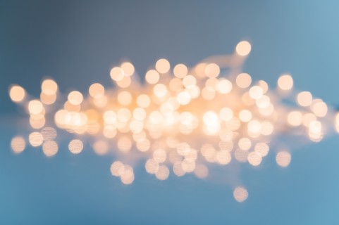 Illuminated fairy lights in soft focus