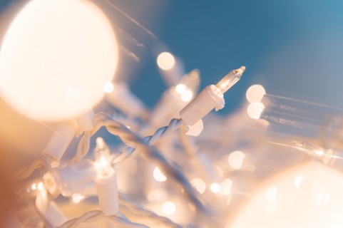 Illuminated fairy lights in soft focus