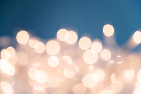 Illuminated fairy lights in soft focus