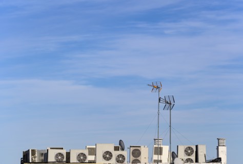 Air conditioners against cloud